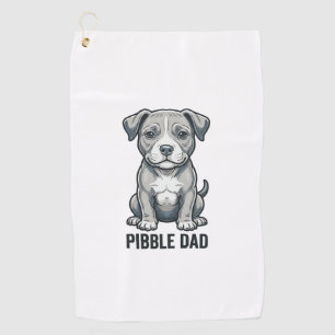 Pibble Dad Vintage Engraving Dog Shirt Design_1 Golf Towel