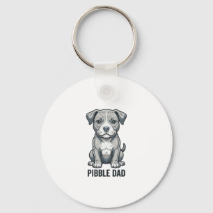 Pibble Dad Vintage Engraving Dog Shirt Design_1 Key Ring