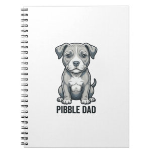 Pibble Dad Vintage Engraving Dog Shirt Design_1 Notebook