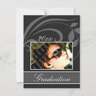 Pic Black Open House Party Graduation Invitations