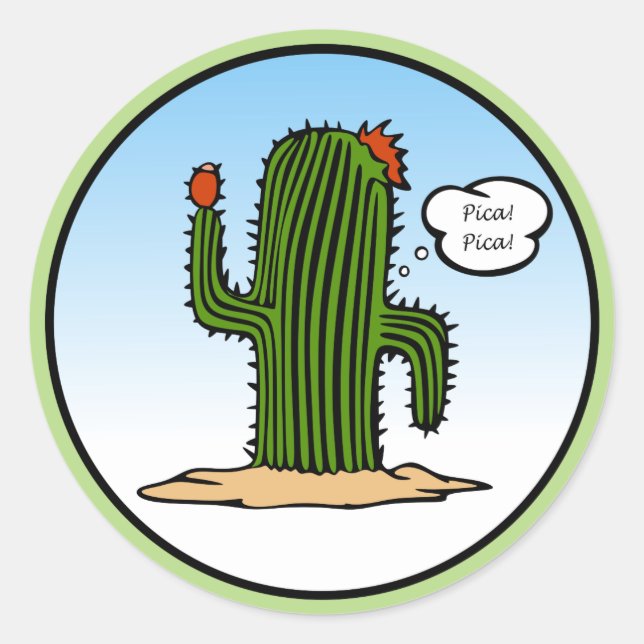 Pica Pica Cactus Sticker (Front)