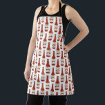PICANTE Hot Sauce Cute Cat Funny Spicy Pattern  Apron<br><div class="desc">Add your own text or change the background colour on this awesome apron. Let me know if you'd like something custom made. 
 
 If you buy it,  thank you! Be sure to share a pic on Instagram of it in action and tag me @shoshannahscribbles :)</div>