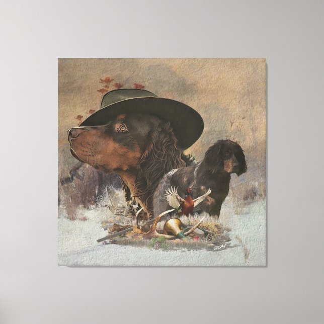 Picardy Spaniel , Hunting Season   Canvas Print (Front)