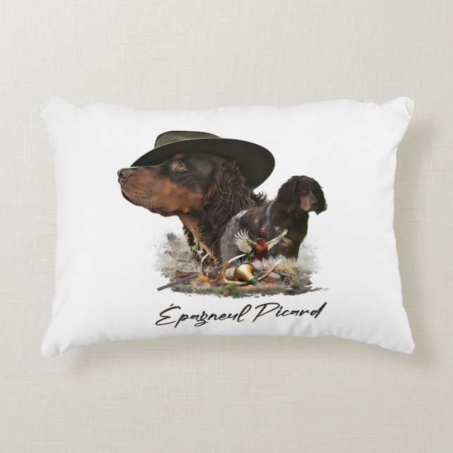 Picardy Spaniel , Hunting Season    Decorative Cushion (Front)