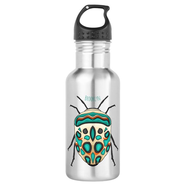 Picasso bug cartoon illustration  532 ml water bottle (Front)