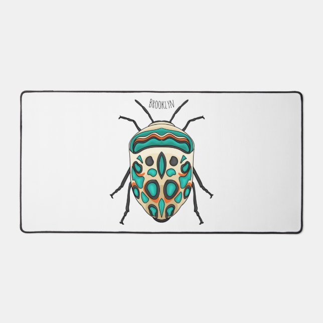 Picasso bug cartoon illustration  desk mat (Front)