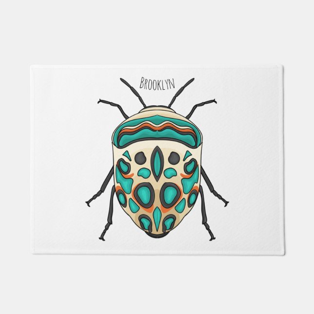 Picasso bug cartoon illustration doormat (Front)