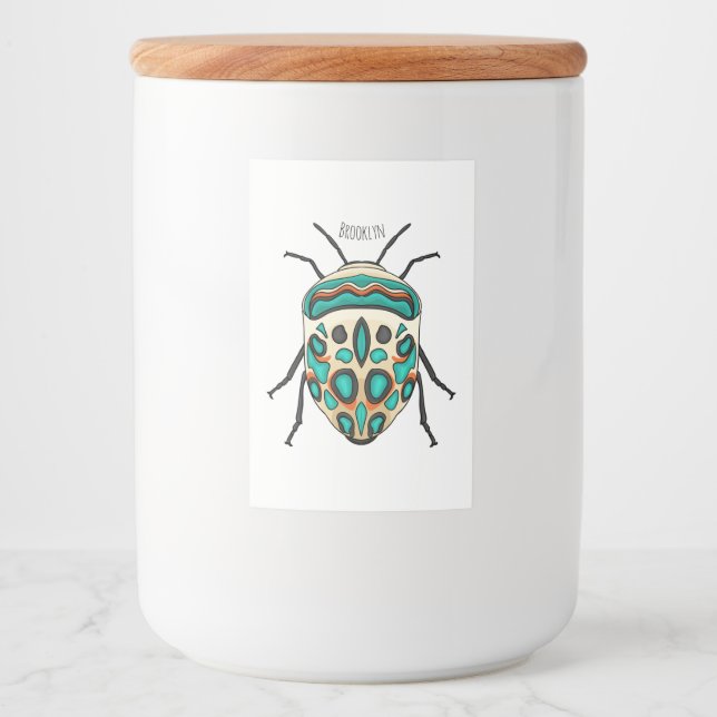 Picasso bug cartoon illustration  food label (Front)