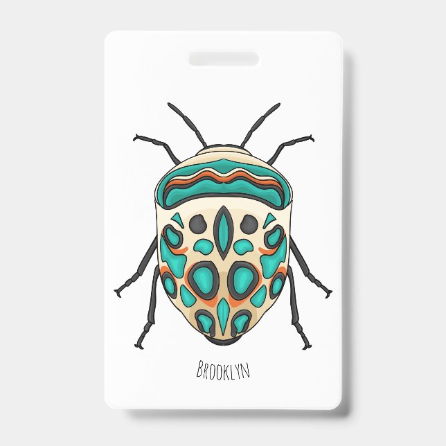 Picasso bug cartoon illustration ID badge (Front)