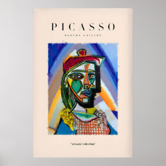 Picasso Bust Portrait Abstract Art Print Colourful