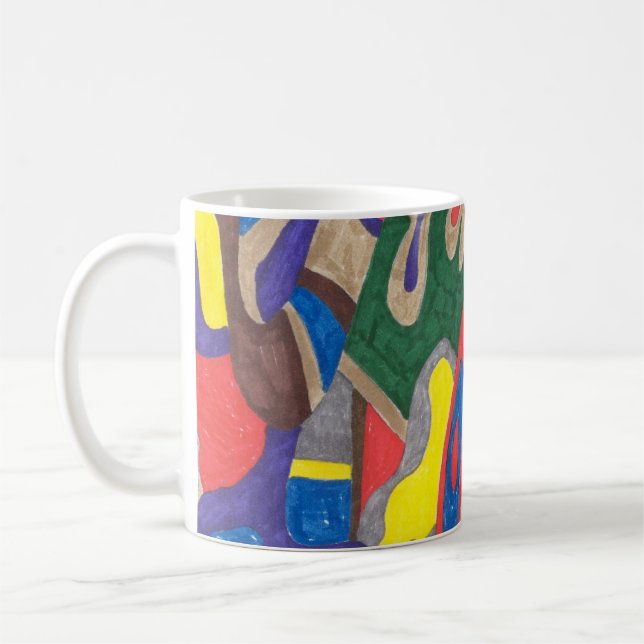 "Picasso Cat" Abstract Art  Mug (Left)