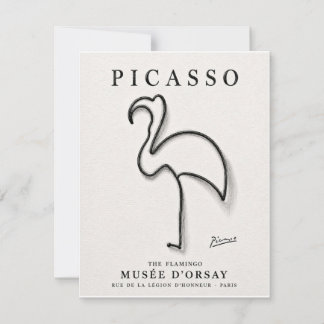 Picasso Flamingo Print | Minimalist Flamingo Art Card