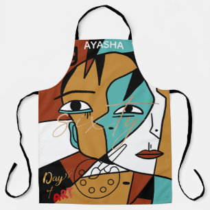 Picasso-Inspired Cubism Artist   Creative Painting Apron