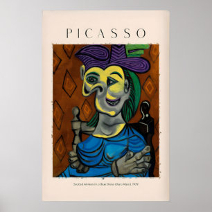 Picasso Seated Woman Blue Dress Dora Maar939 Art Poster