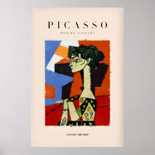Picasso Seated Woman Profile Cubist Art Print