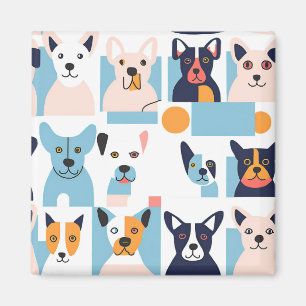 picasso style dog magnet