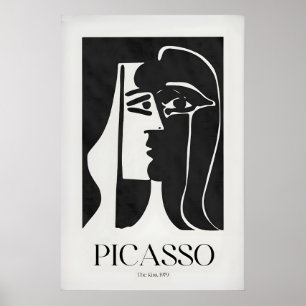 Picasso The Kiss979 Black White Abstract Profile Poster