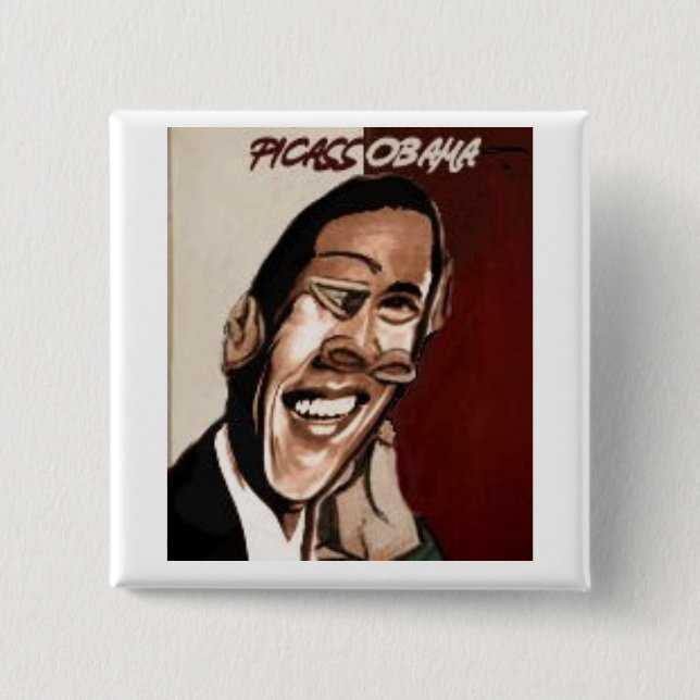 picassobama 15 cm square badge (Front)