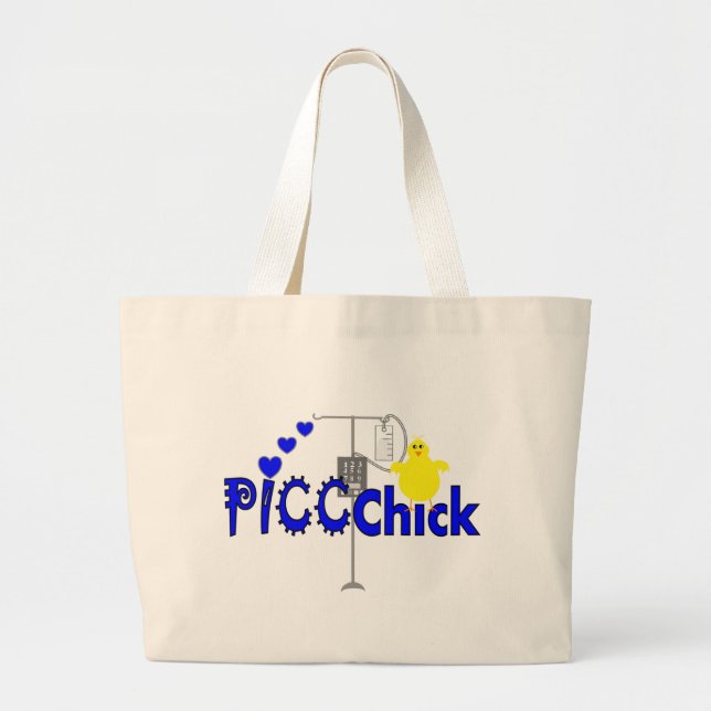 PICC CHICK (PICC LINE NURSE) gifts Large Tote Bag (Front)