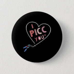 Picc Heart Valentine Vascular Access Team Picc Iv 6 Cm Round Badge