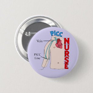PICC Line Nurse Anatomical Design Purple 6 Cm Round Badge