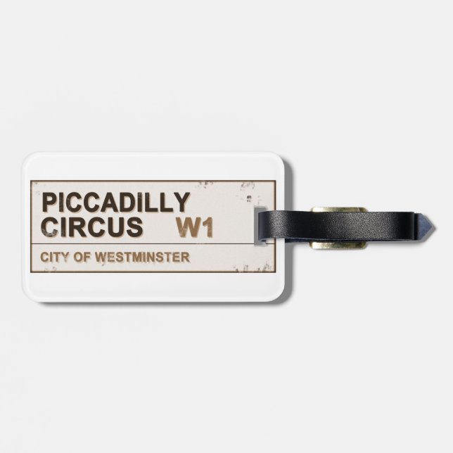 Piccadilly Circus London - Vintage Luggage Tag (Back Horizontal)