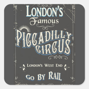 Piccadilly Circus London vintage poster Square Sticker