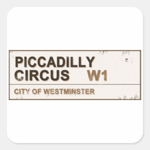 Piccadilly Circus London - Vintage Square Sticker