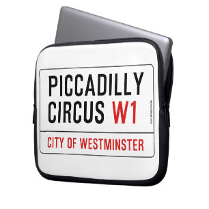 Piccadilly Circus Street Sign Laptop Sleeve