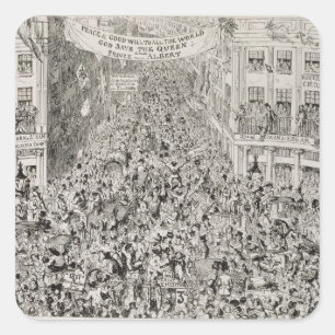 Piccadilly during the Great Exhibition, 1851 Square Sticker