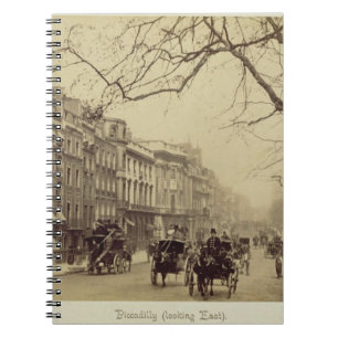 Piccadilly facing East, (sepia photo) Spiral Notebook
