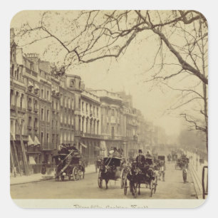 Piccadilly facing East, (sepia photo) Square Sticker