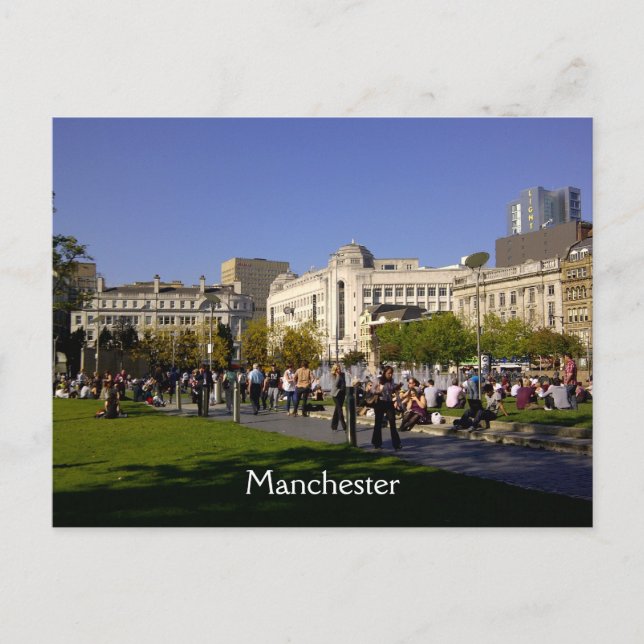Piccadilly Gardens, Manchester Postcard (Front)