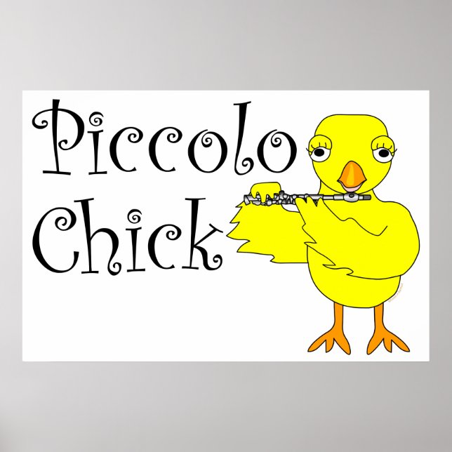 Piccolo Chick Text Poster (Front)
