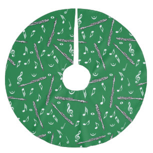 Piccolo Music Note Pattern Brushed Polyester Tree Skirt