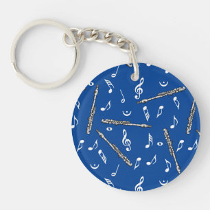 Piccolo Music Note Pattern Key Ring