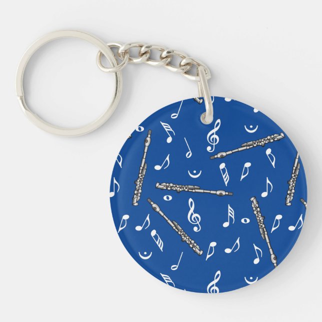 Piccolo Music Note Pattern Key Ring (Front)
