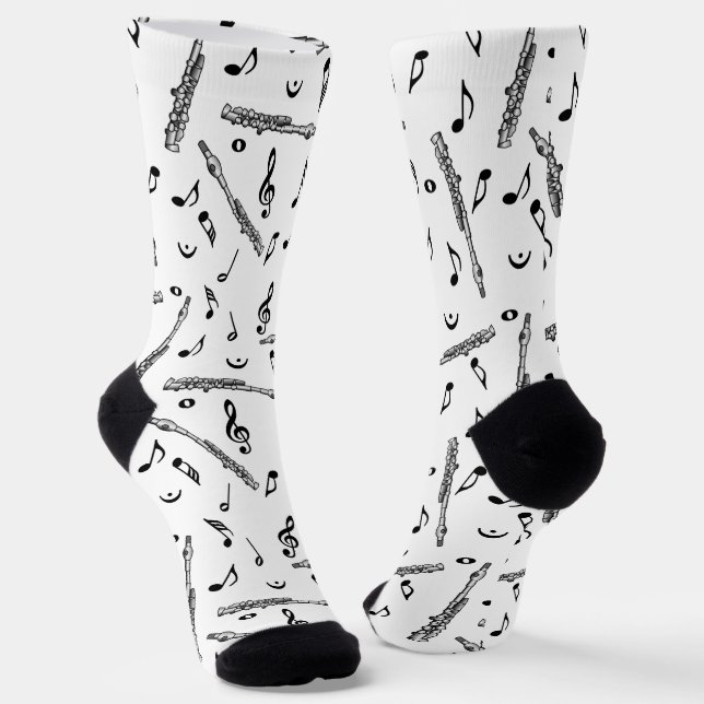 Piccolo Music Note Pattern Socks (Angled)