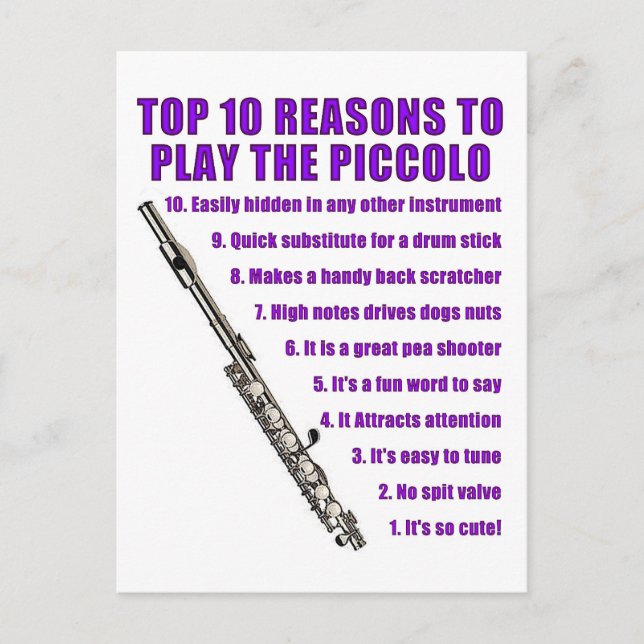 Piccolo Top 10 Postcard (Front)