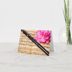 Piccolon on sheet music custom note card