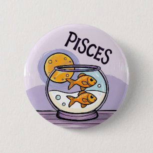 Picese star sign fish zodiac star 6 cm round badge
