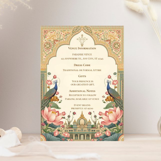 Pichwai Indian  Elegant Wedding Enclosure Card (Creator Uploaded)