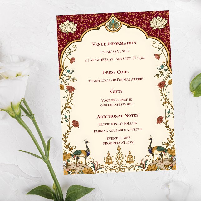 Pichwai Indian Elegant Wedding Enclosure Card (Creator Uploaded)