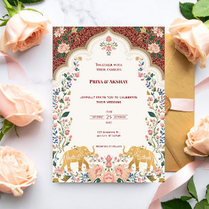 Pichwai Indian Elegant Wedding Invitation