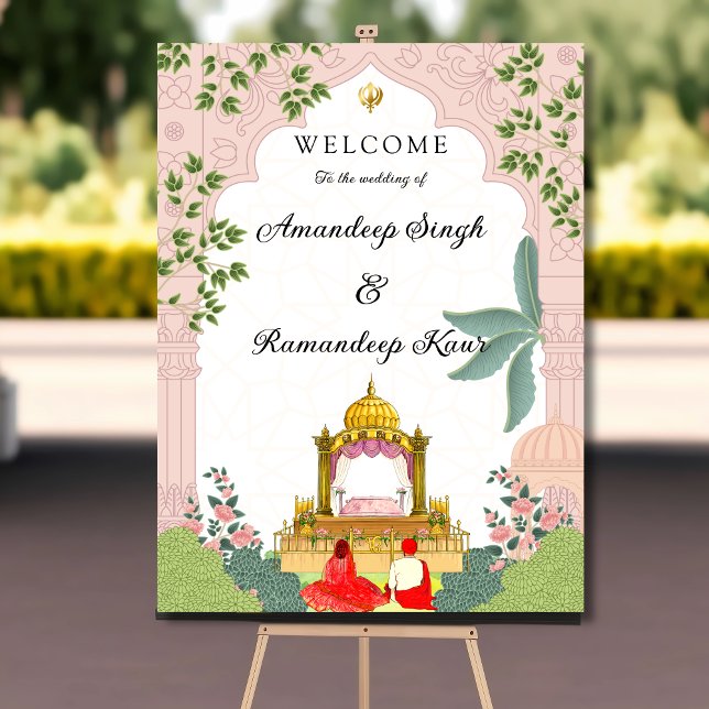 Pichwai Sikh wedding welcome sign (Creator Uploaded)