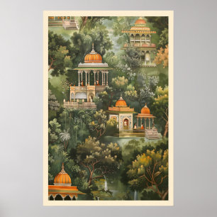 Pichwai Temple Art Print Indian Secret Garden Wall