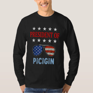 Picigin Accessories Usa Flag Beach Saying T-Shirt