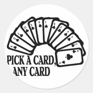 Pick A Card Classic Round Sticker