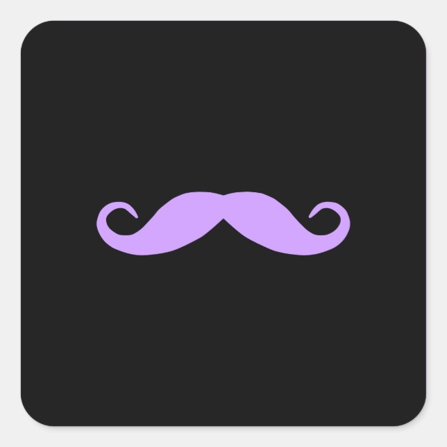 Pick A Colour Moustache on Black Square Sticker (Front)