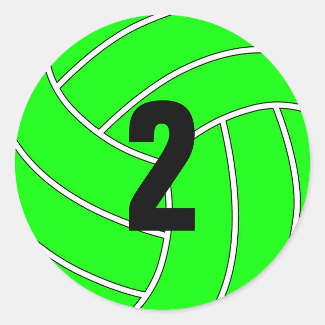 Pick A Colour Volleyball Stickers with Custom Text (Front)
